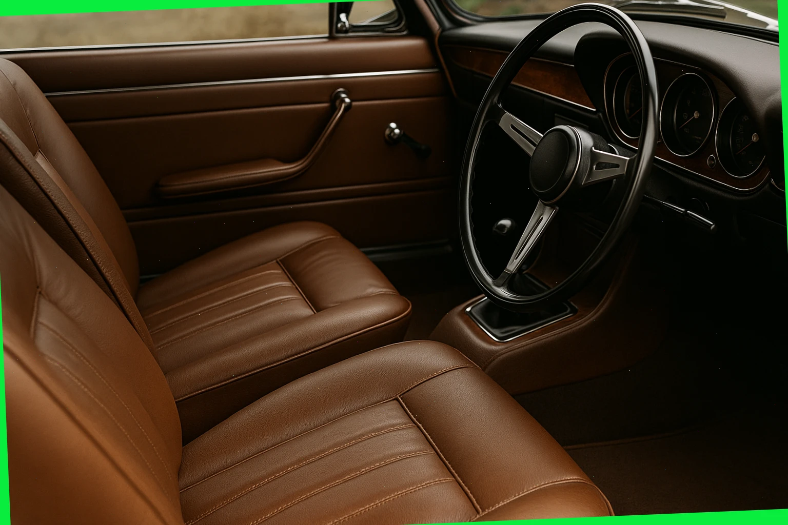 Classic interior with tidy stitching and conditioned leather