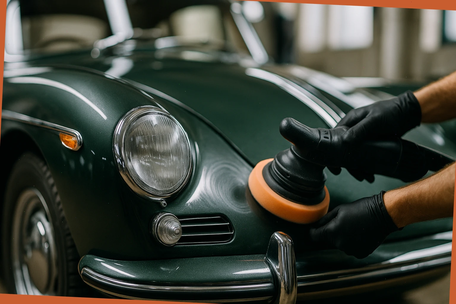 Single-stage polish pad working on vintage wing